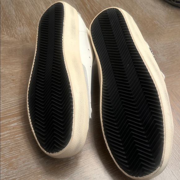 GG Collection Cream and Grey Gold Star Sneakers - Picture 6 of 8